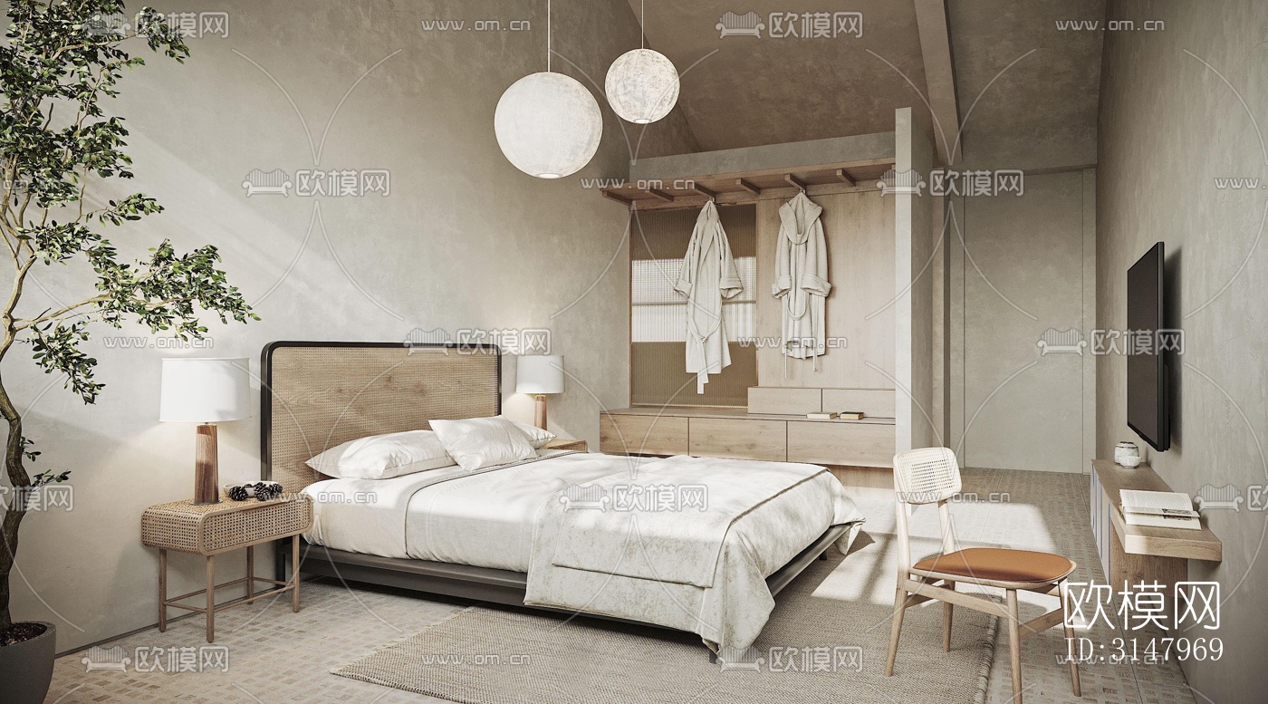 侘寂酒店民宿效果图下载（渲染图9）