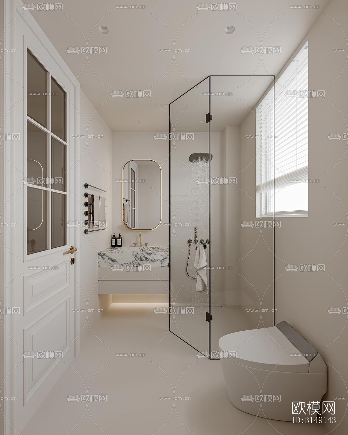 法式平层效果图下载（渲染图7）