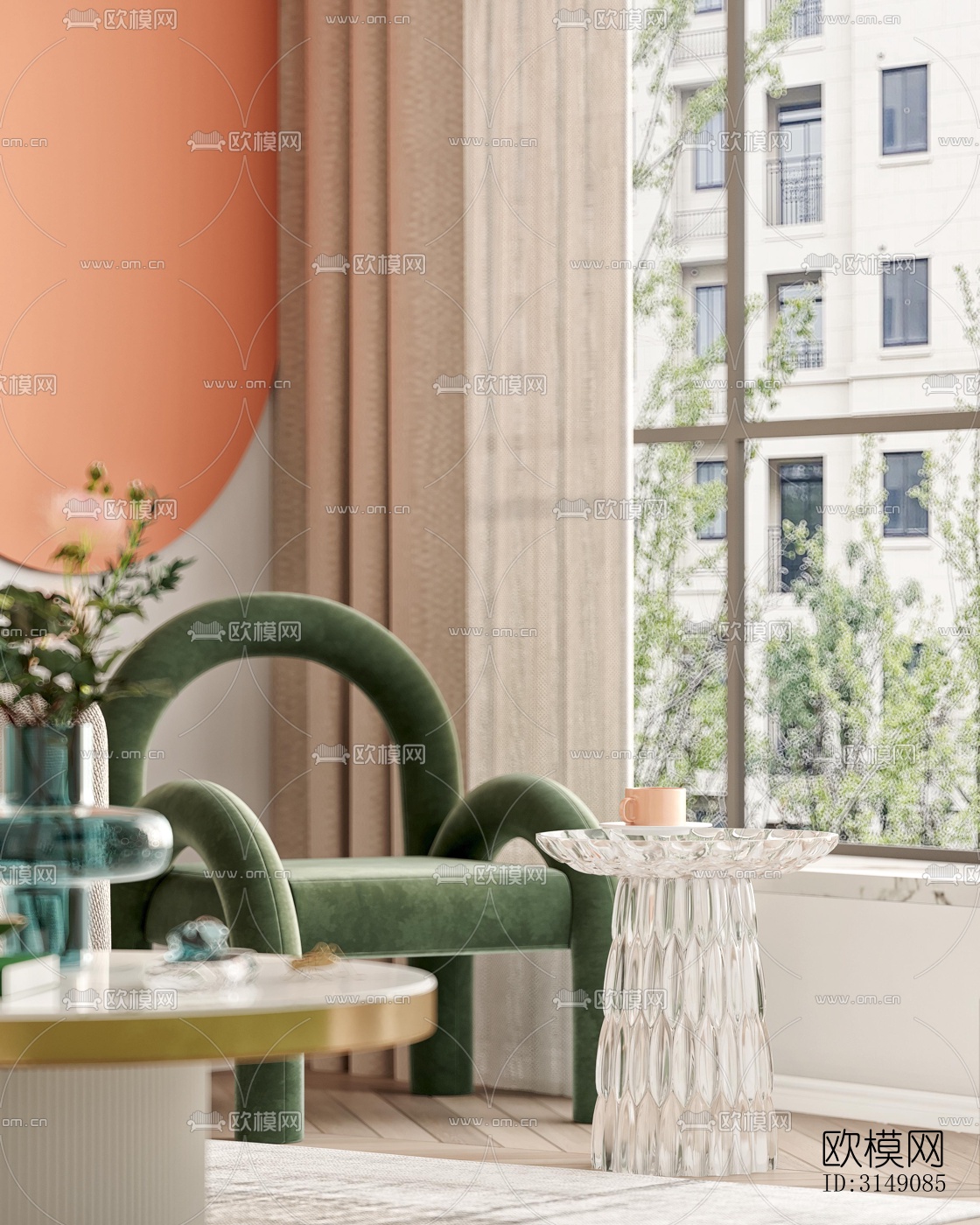 法式平层效果图下载（渲染图8）