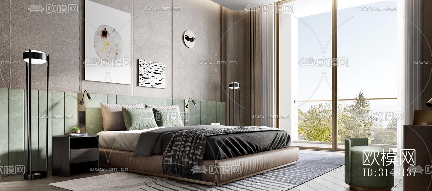 现代酒店民宿效果图下载（渲染图20）