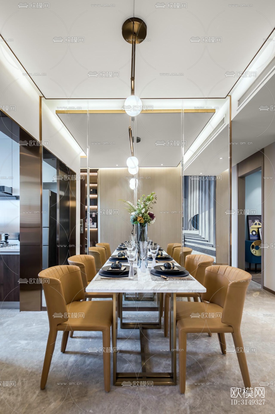 现代平层效果图下载（渲染图10）