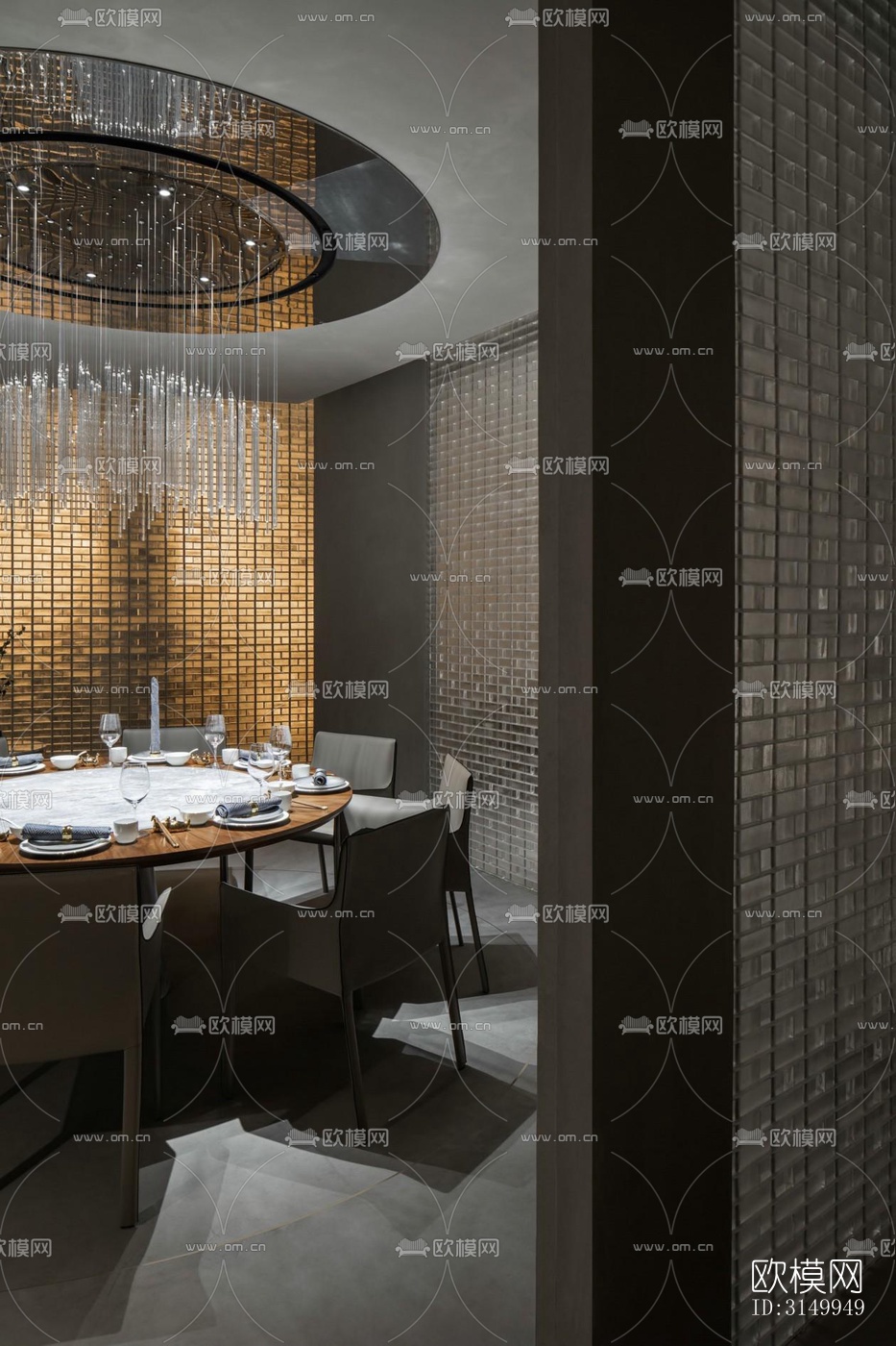 高级灰火锅烤肉效果图下载（渲染图13）