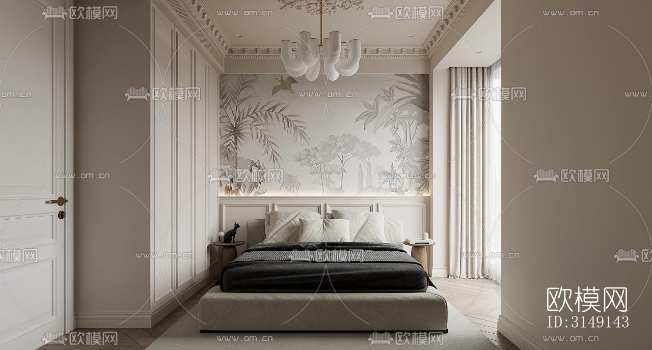 法式平层效果图下载（渲染图13）