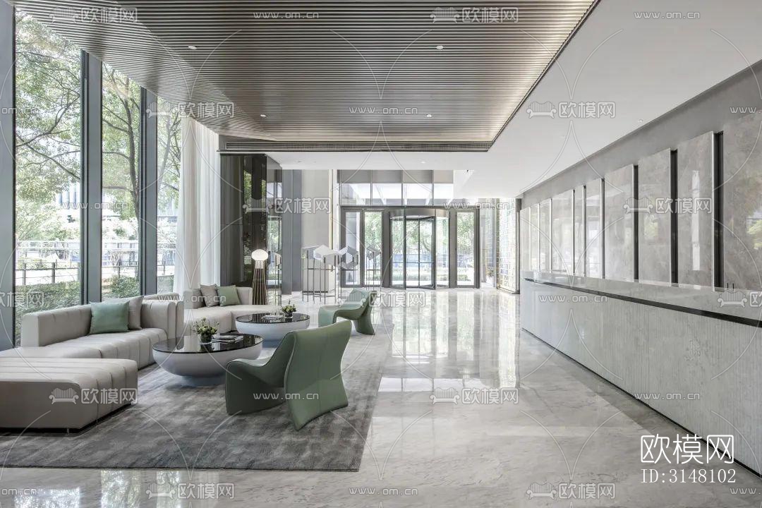 现代酒店民宿效果图下载（渲染图2）