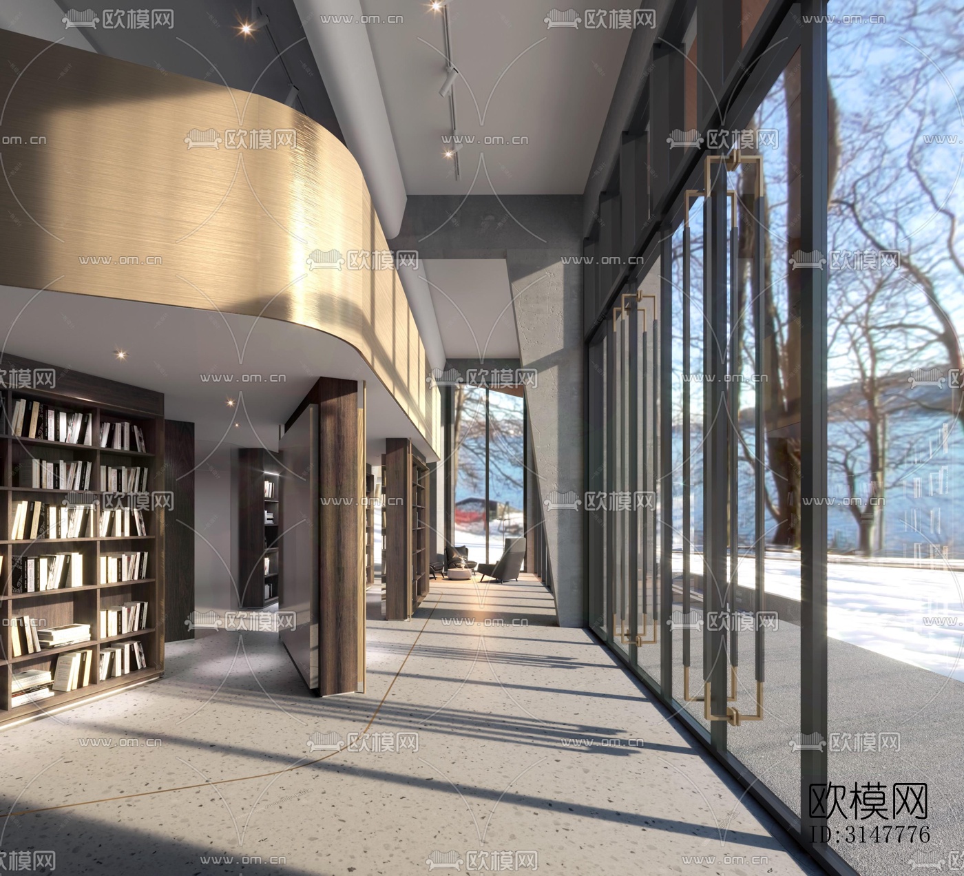 现代图书馆效果图下载（渲染图9）