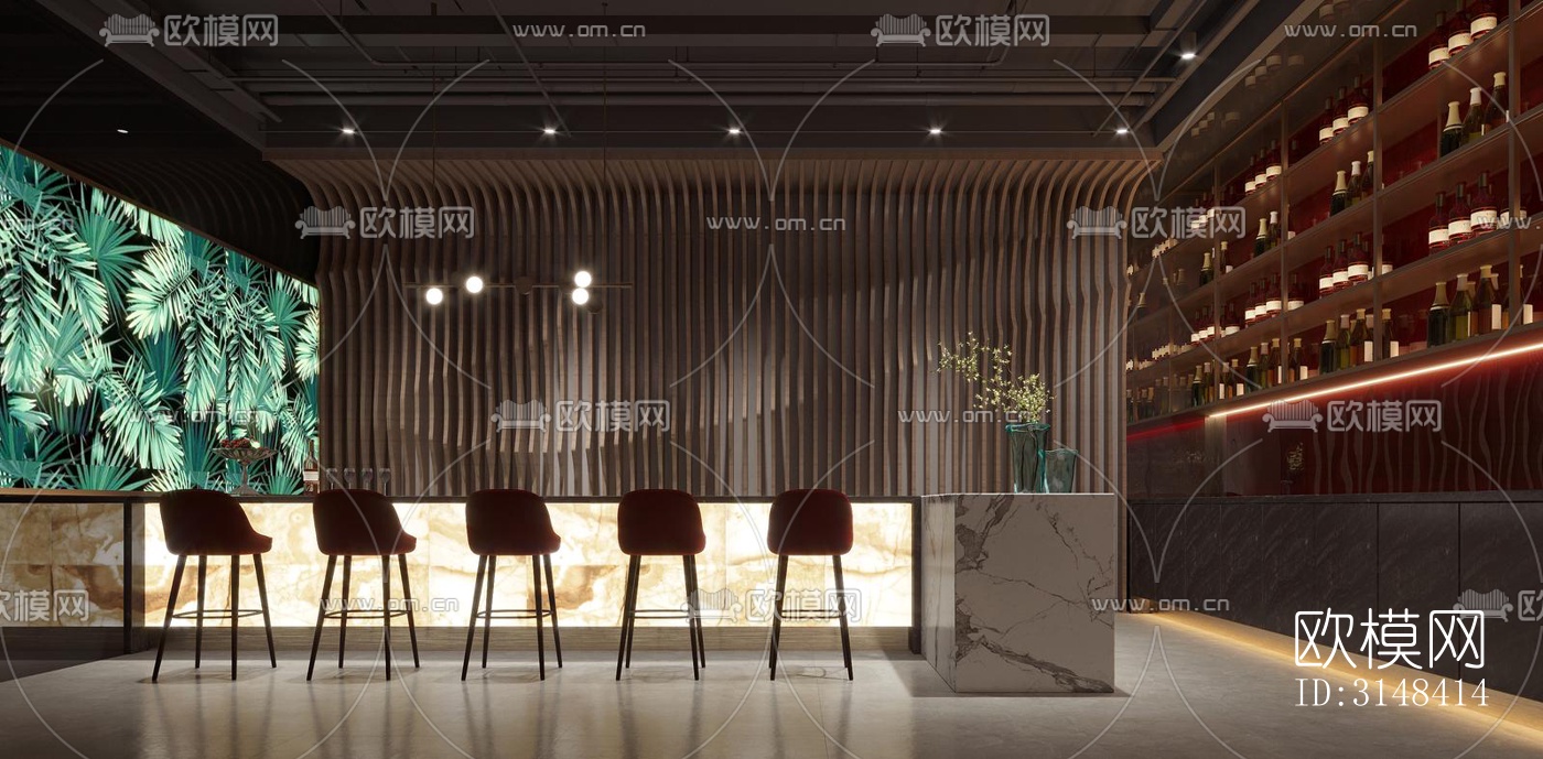 新中式养生会所效果图下载（渲染图13）