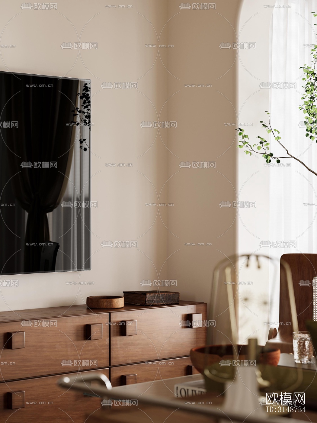 中古风平层效果图下载（渲染图7）