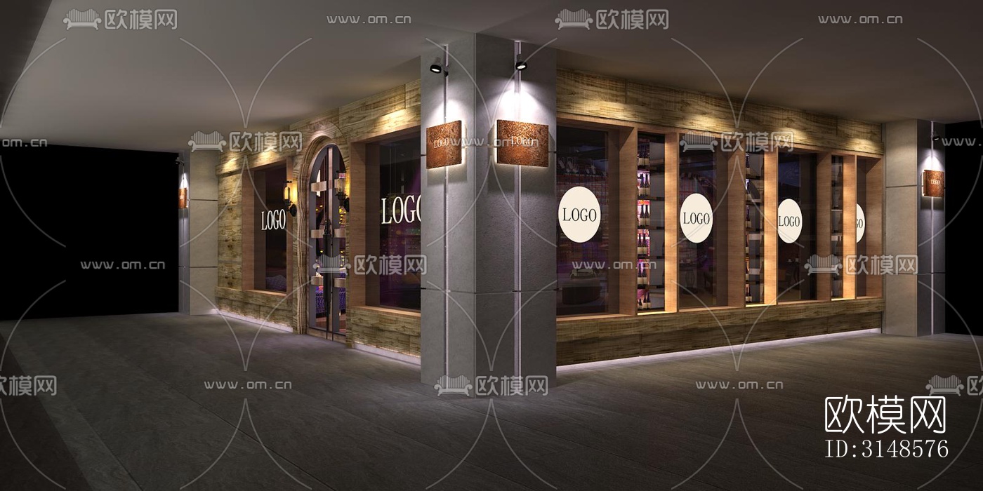 工业风酒吧效果图下载（渲染图1）