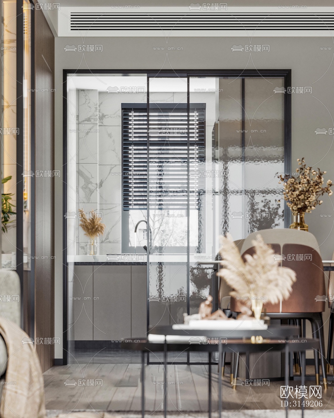 现代平层效果图下载（渲染图3）