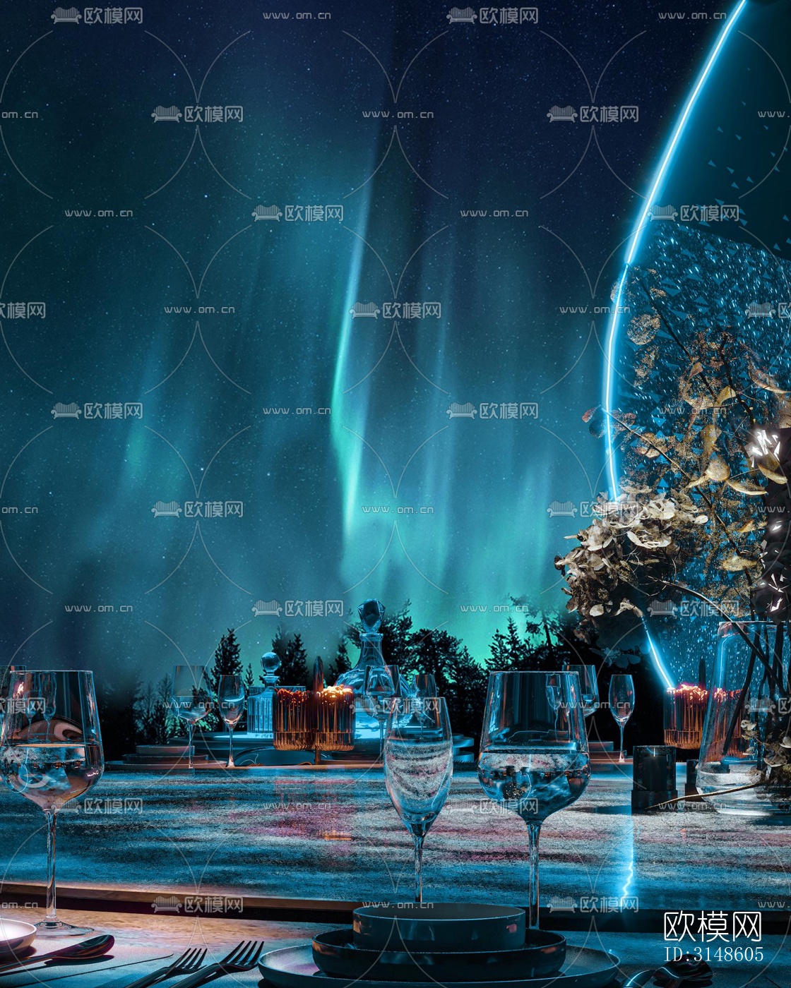 现代酒吧效果图下载（渲染图9）