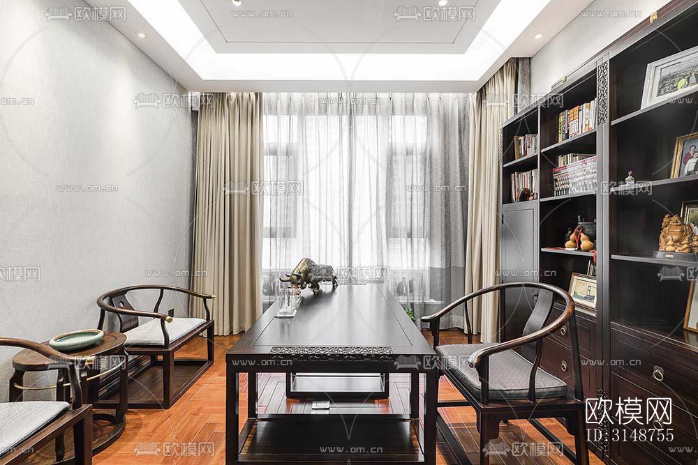 中式平层效果图下载（渲染图15）