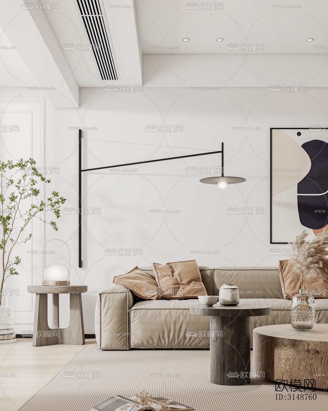 侘寂平层效果图下载（渲染图4）