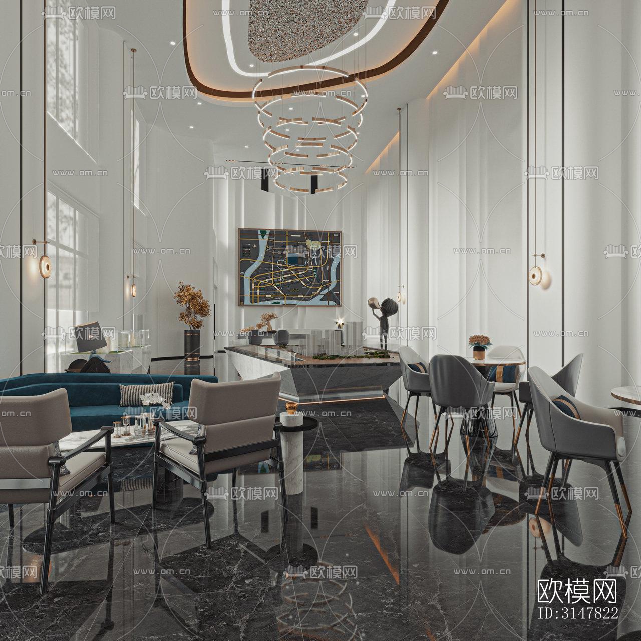 现代售楼处效果图下载（渲染图2）