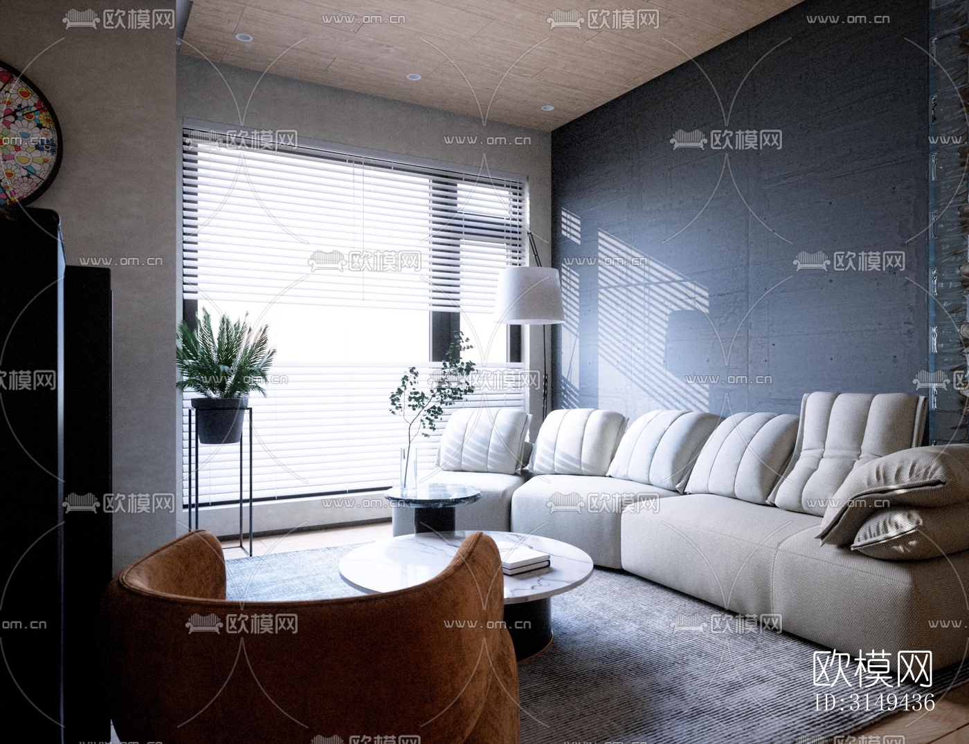 现代平层效果图下载（渲染图11）