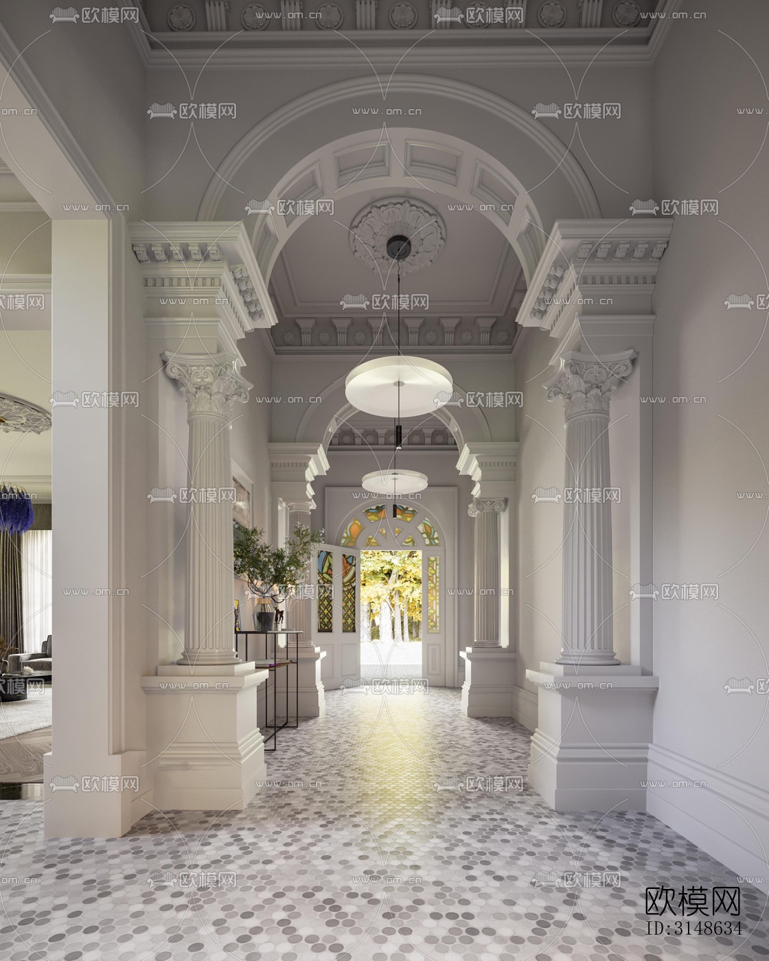 法式别墅效果图下载（渲染图6）