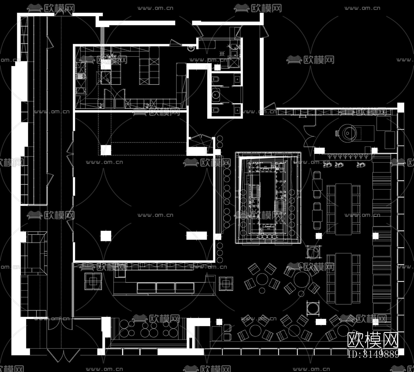 工业风火锅烤肉效果图下载（渲染图4）