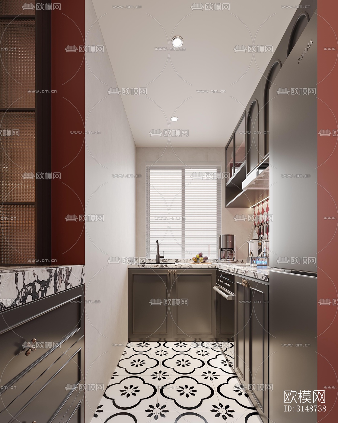 中古风平层效果图下载（渲染图3）