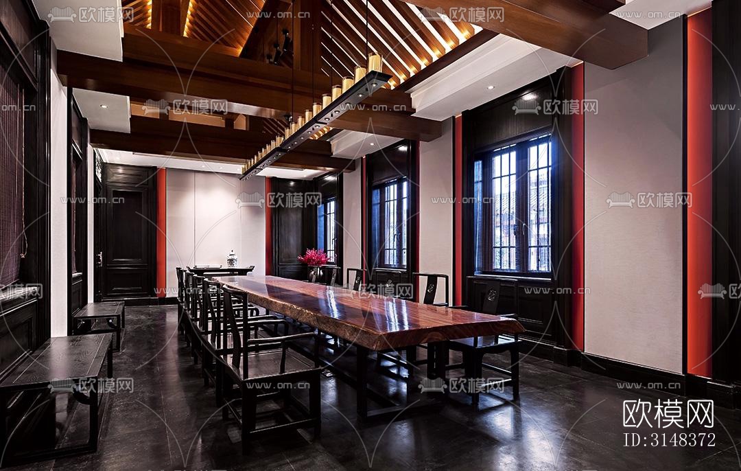 中式养生会所效果图下载（渲染图2）