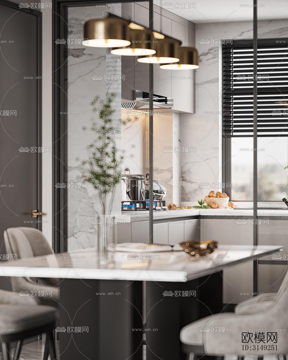 现代平层效果图下载（渲染图1）