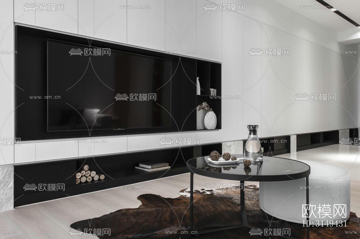 现代平层效果图下载（渲染图4）