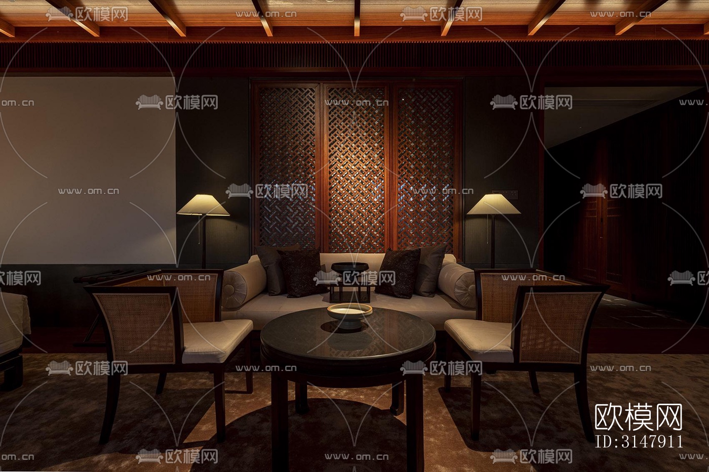 中式酒店民宿效果图下载（渲染图15）