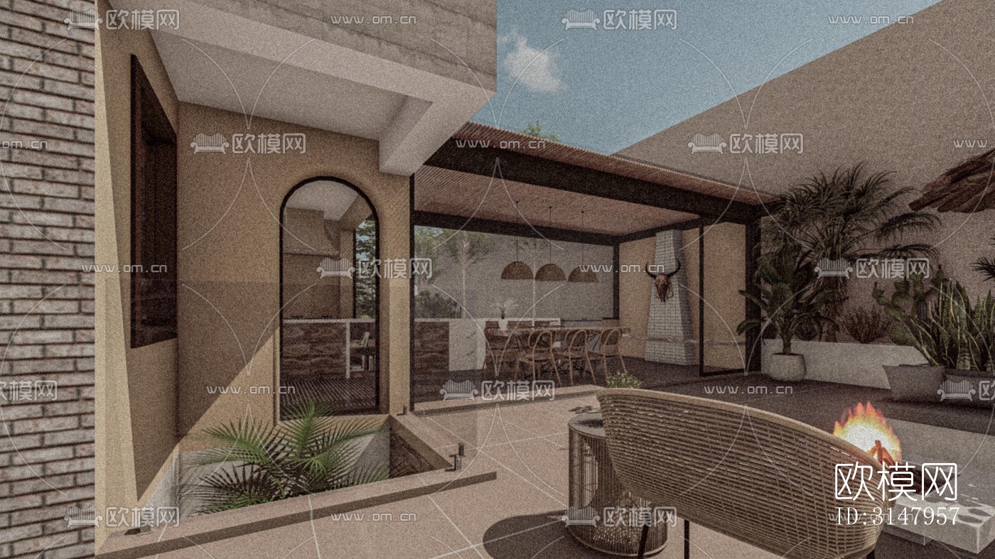 侘寂酒店民宿效果图下载（渲染图9）