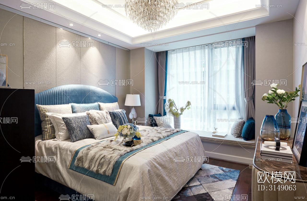 欧式平层效果图下载（渲染图14）