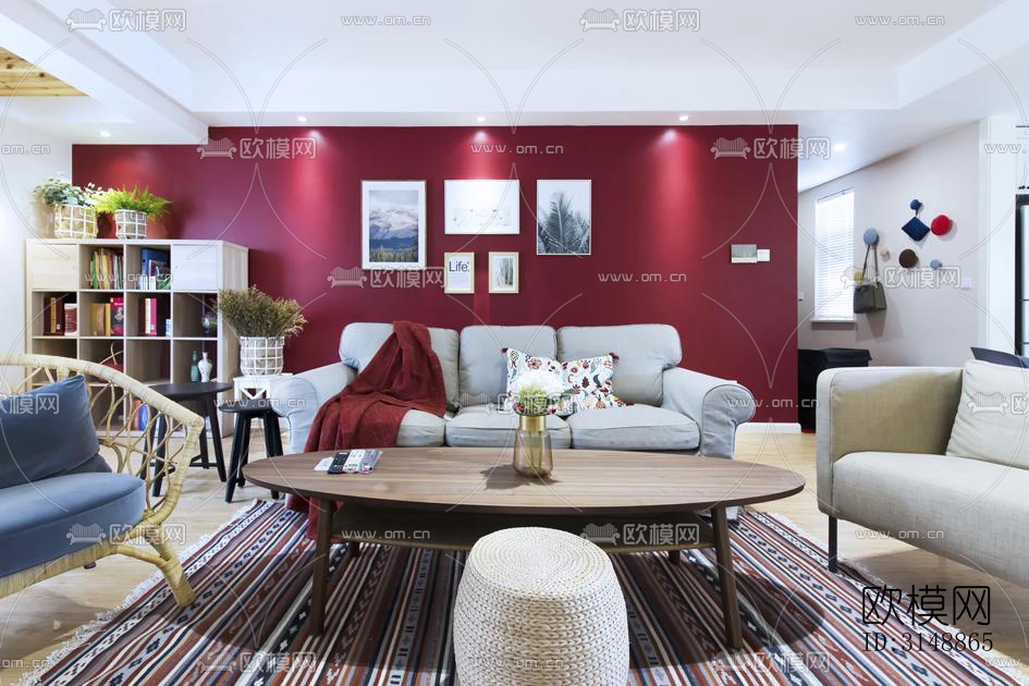 北欧平层效果图下载（渲染图4）