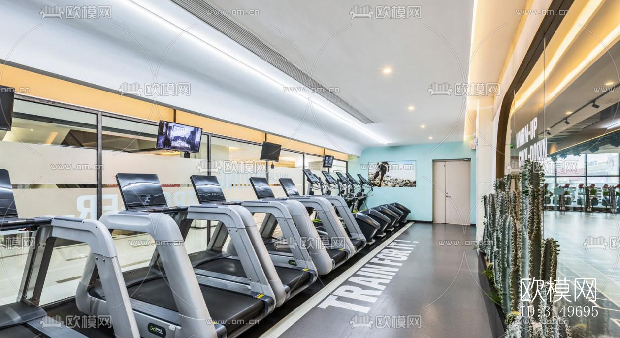 现代健身房效果图下载（渲染图4）