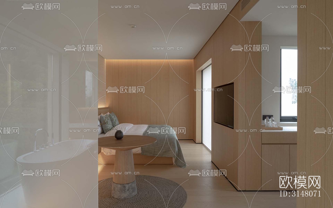 现代酒店民宿效果图下载（渲染图5）