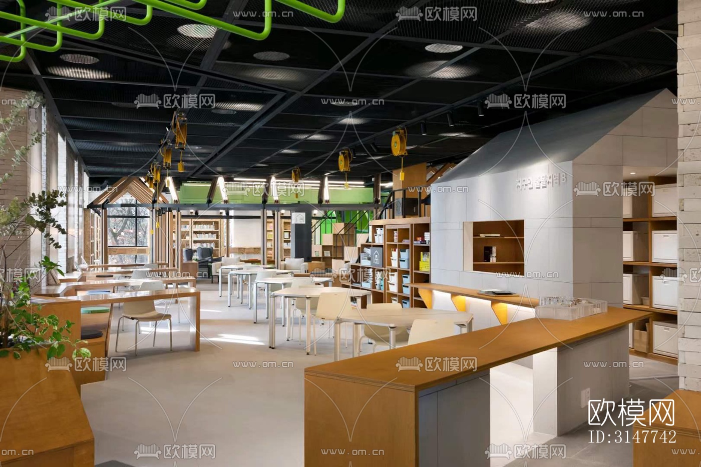 现代图书馆效果图下载（渲染图3）
