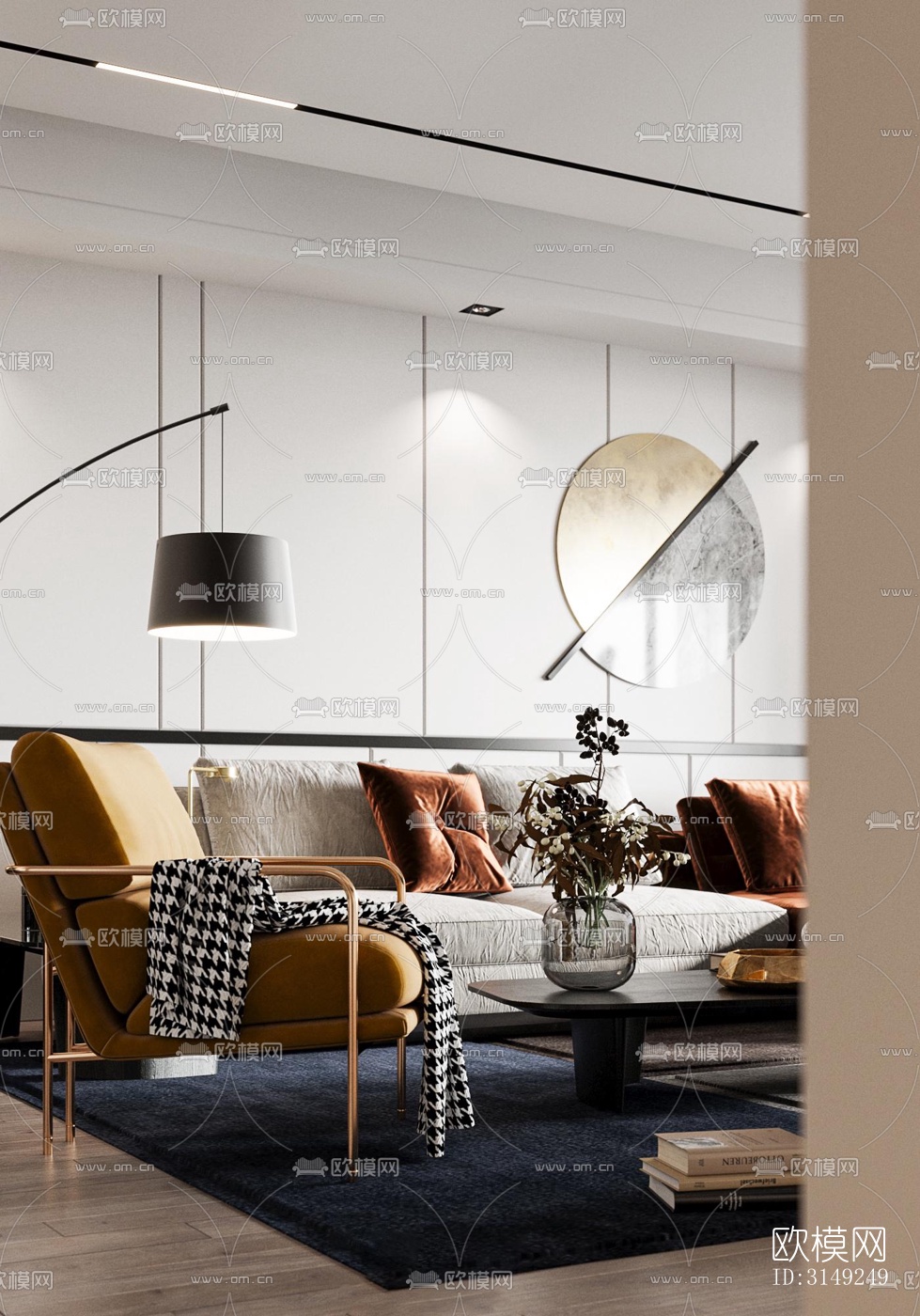 现代平层效果图下载（渲染图4）