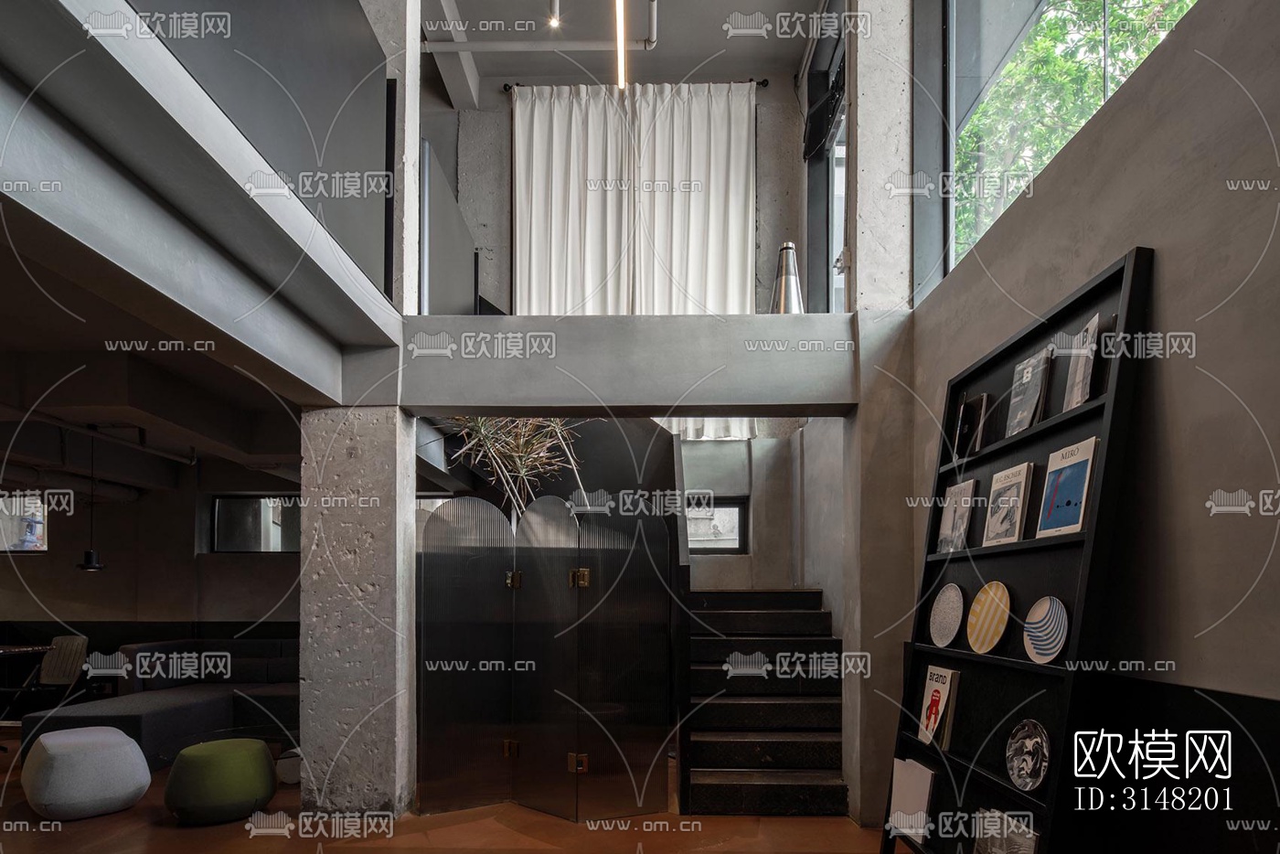 高级灰酒店民宿效果图下载（渲染图6）