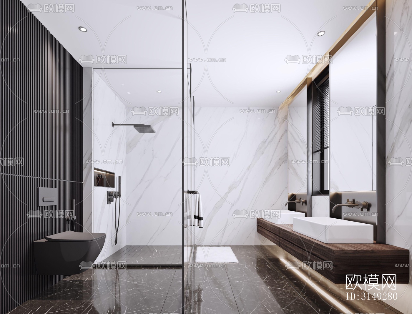 现代平层效果图下载（渲染图6）