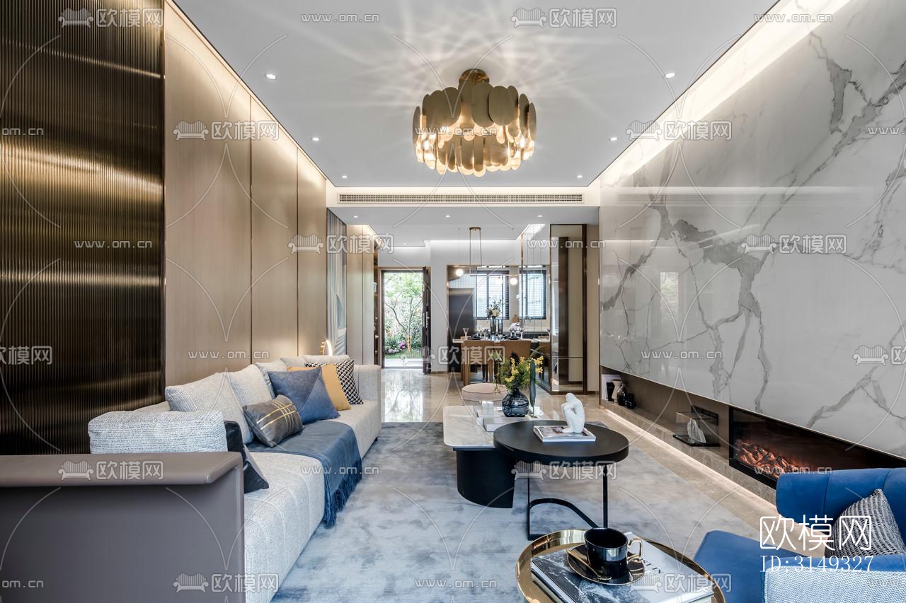 现代平层效果图下载（渲染图3）