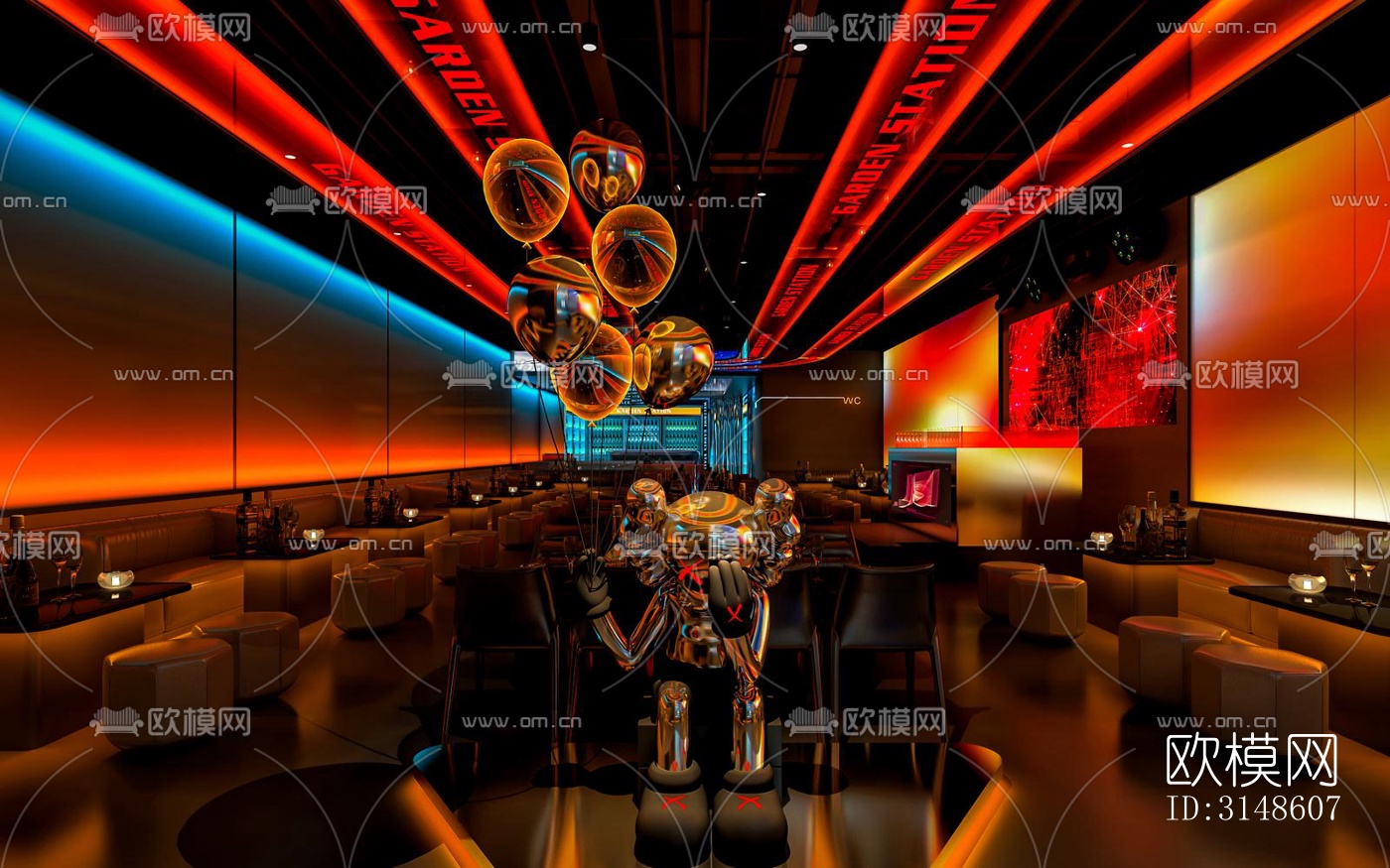 现代酒吧效果图下载（渲染图3）