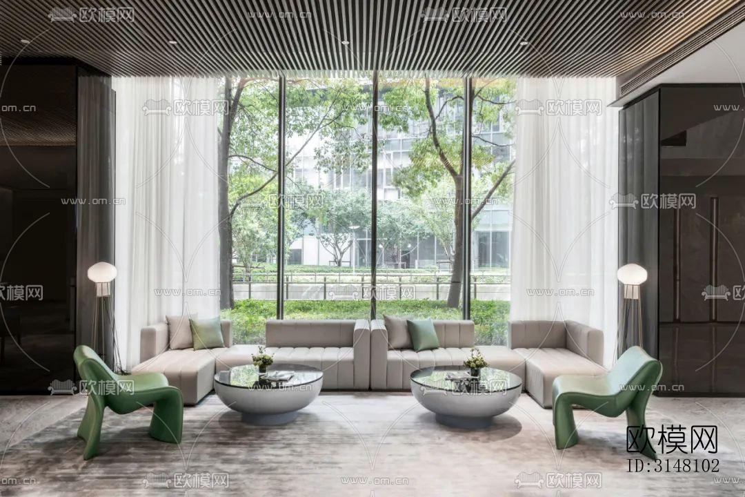 现代酒店民宿效果图下载（渲染图1）