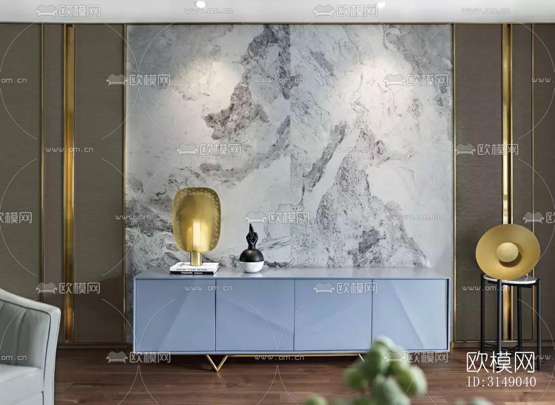 欧式平层效果图下载（渲染图9）