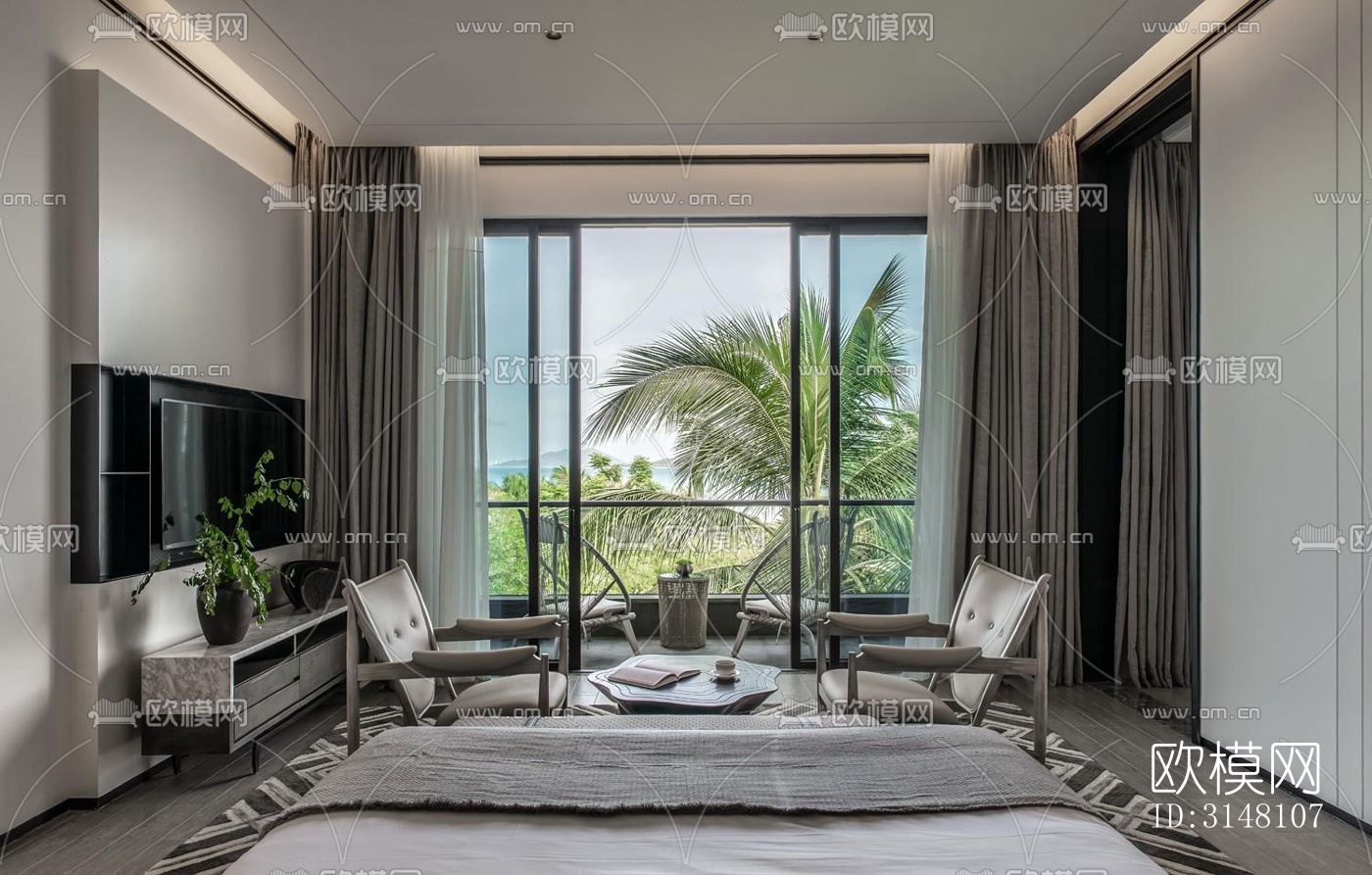 现代酒店民宿效果图下载（渲染图15）