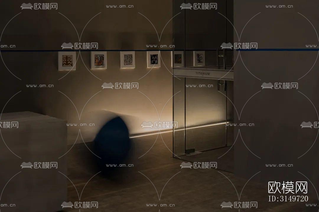 高级灰健身房效果图下载（渲染图14）