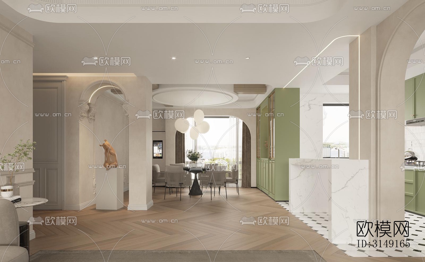 法式平层效果图下载（渲染图6）