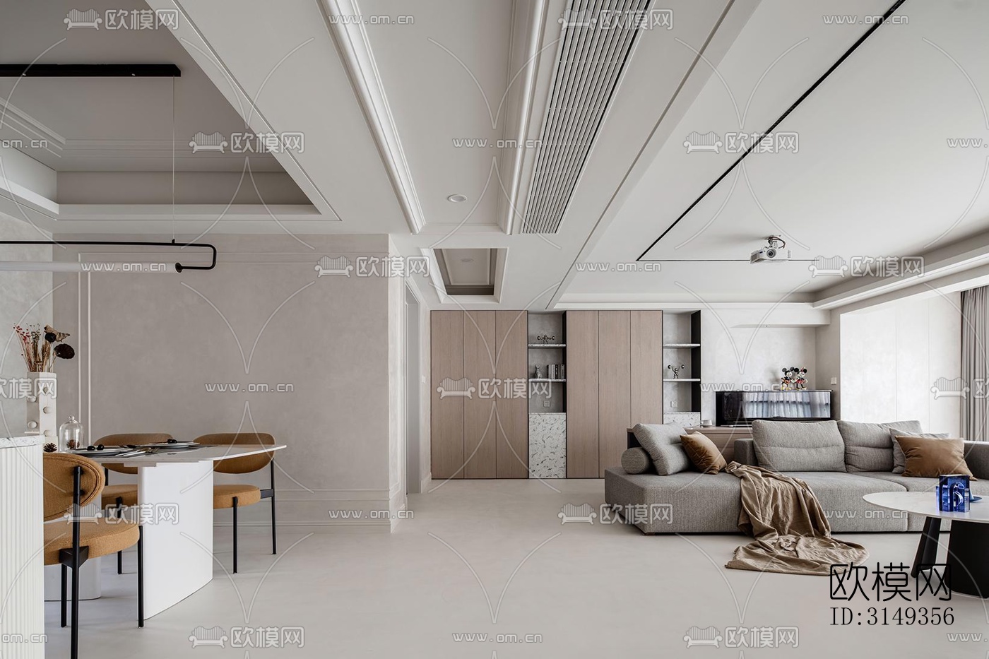 现代平层效果图下载（渲染图10）