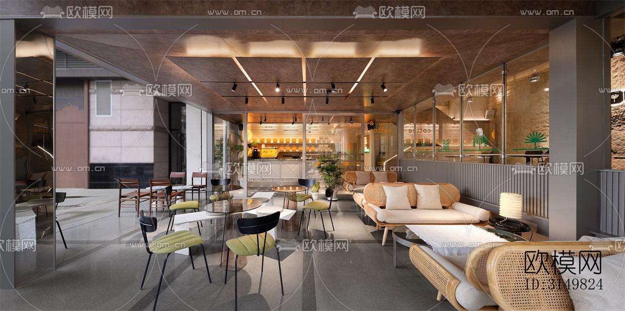 现代咖啡奶茶效果图下载（渲染图14）