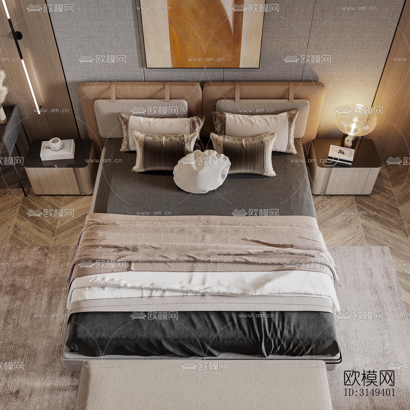 现代平层效果图下载（渲染图12）