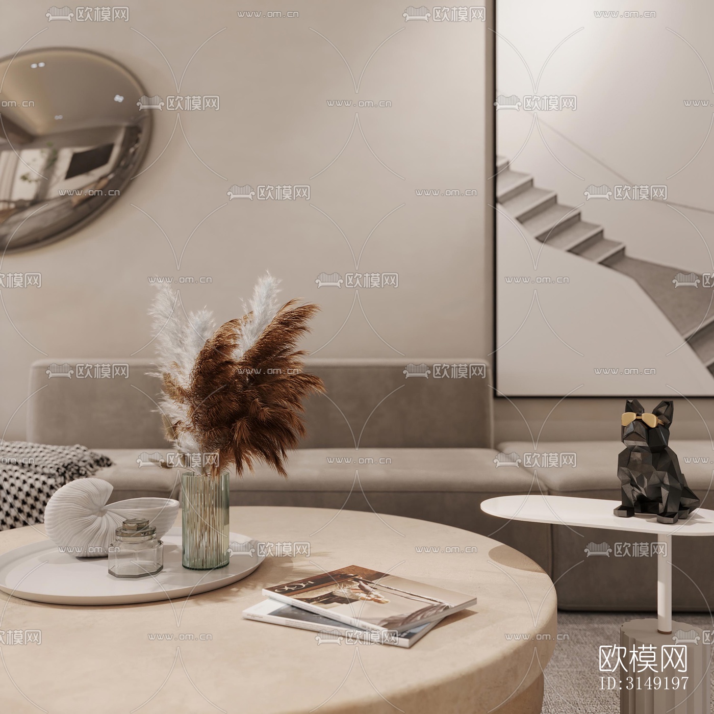 现代平层效果图下载（渲染图2）