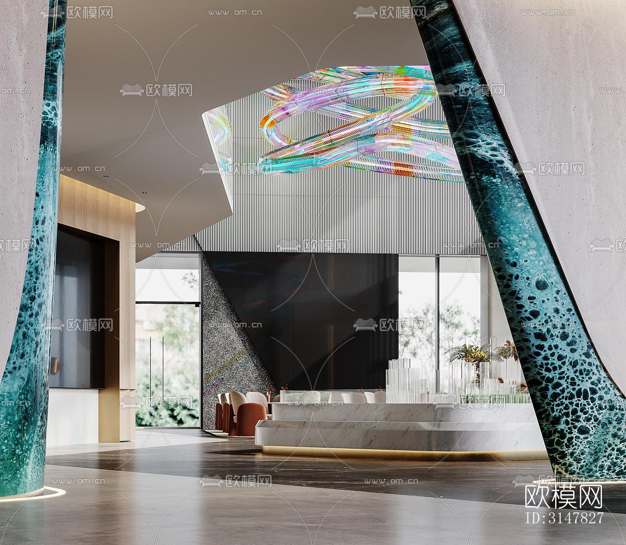 现代售楼处效果图下载（渲染图5）