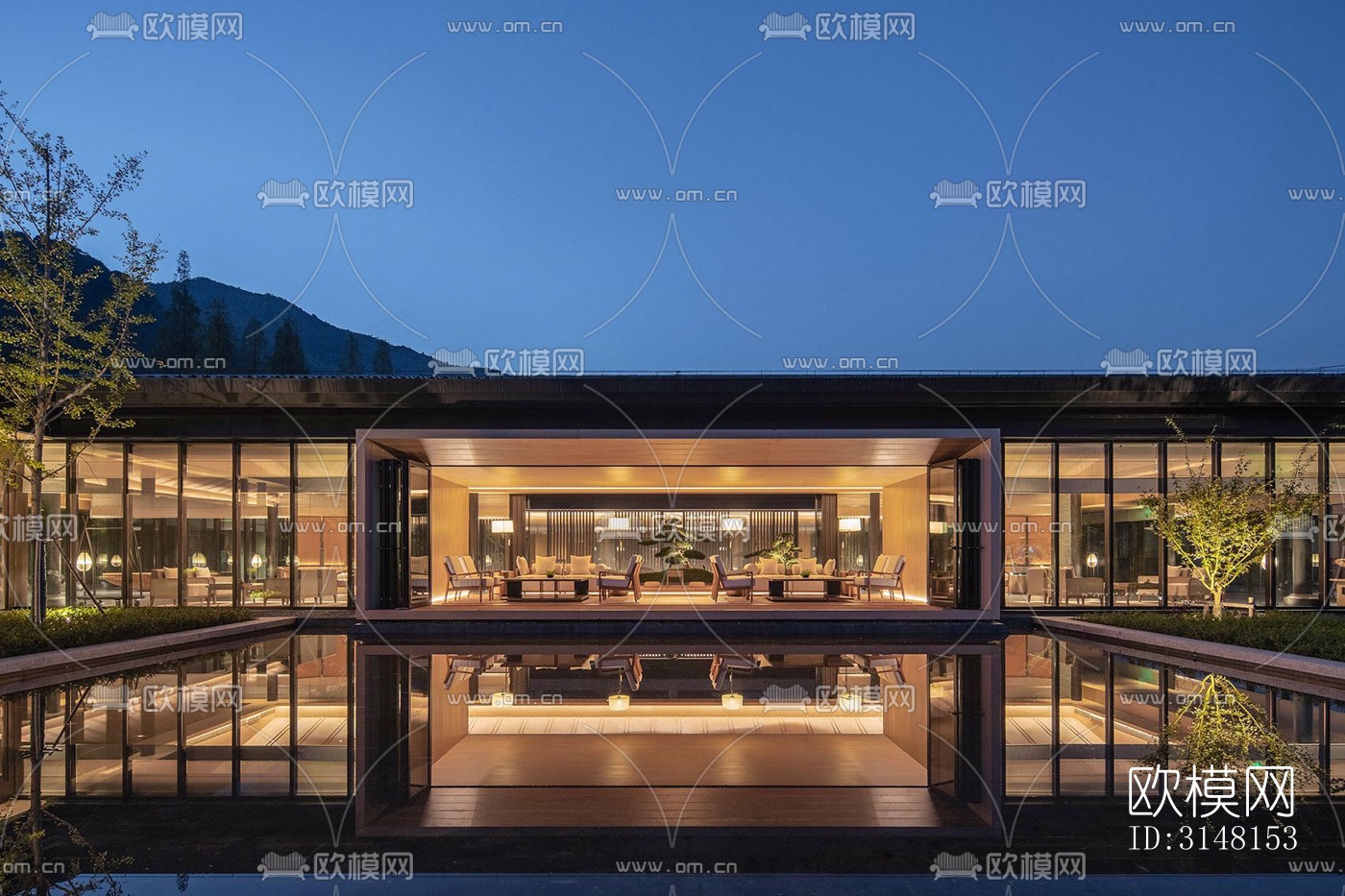 现代酒店民宿效果图下载（渲染图2）