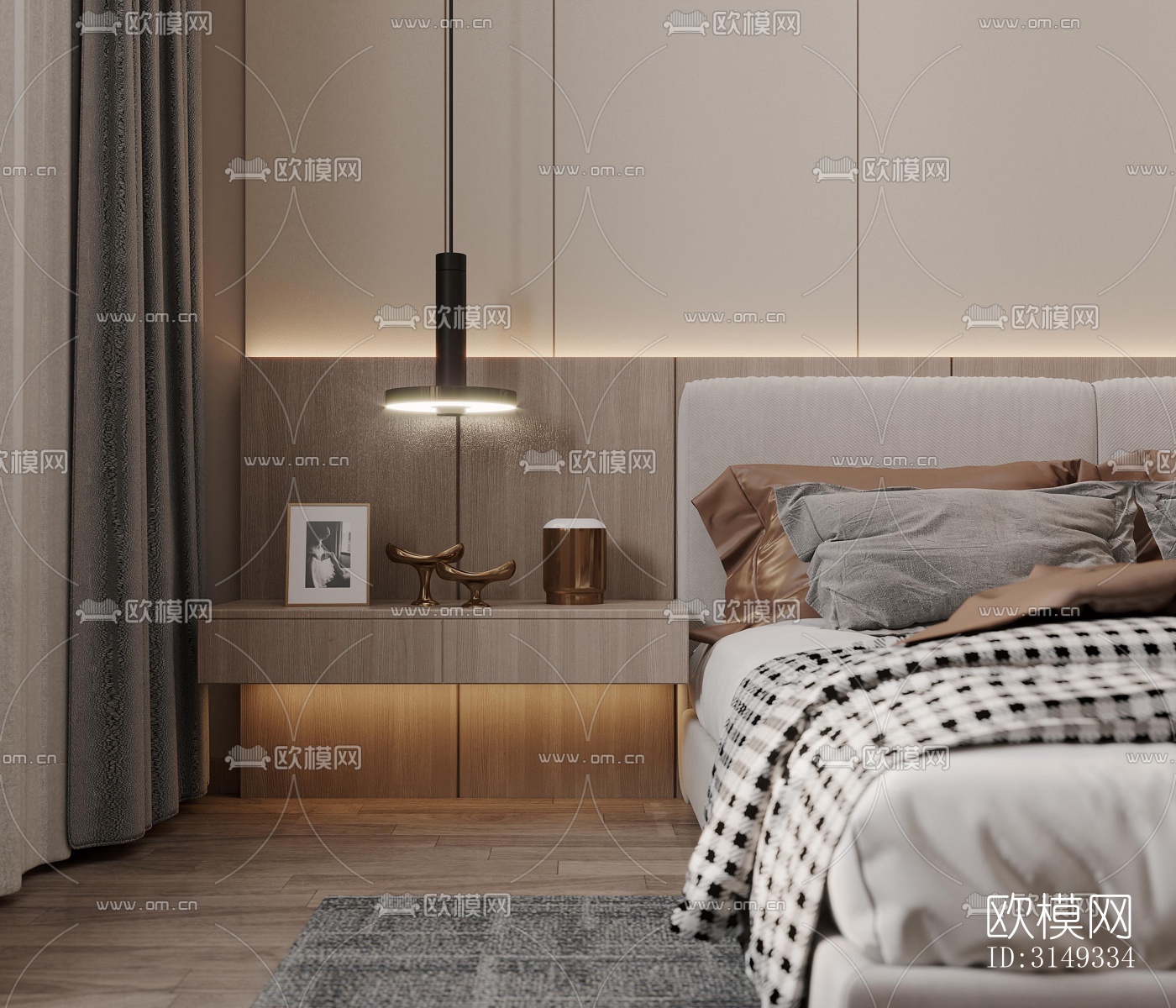 现代平层效果图下载（渲染图12）