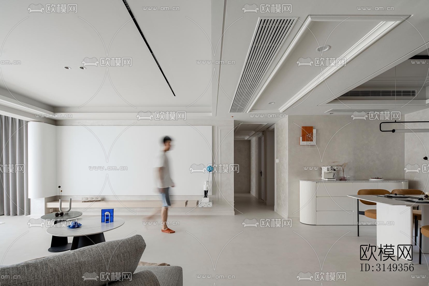 现代平层效果图下载（渲染图1）