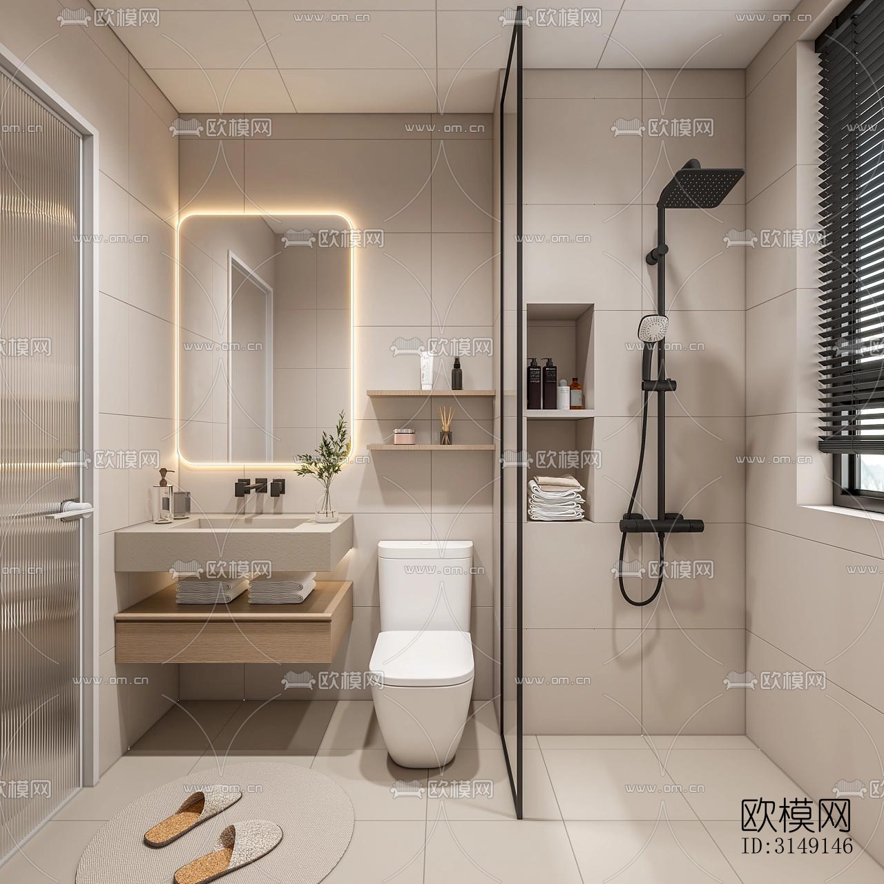 法式平层效果图下载（渲染图11）